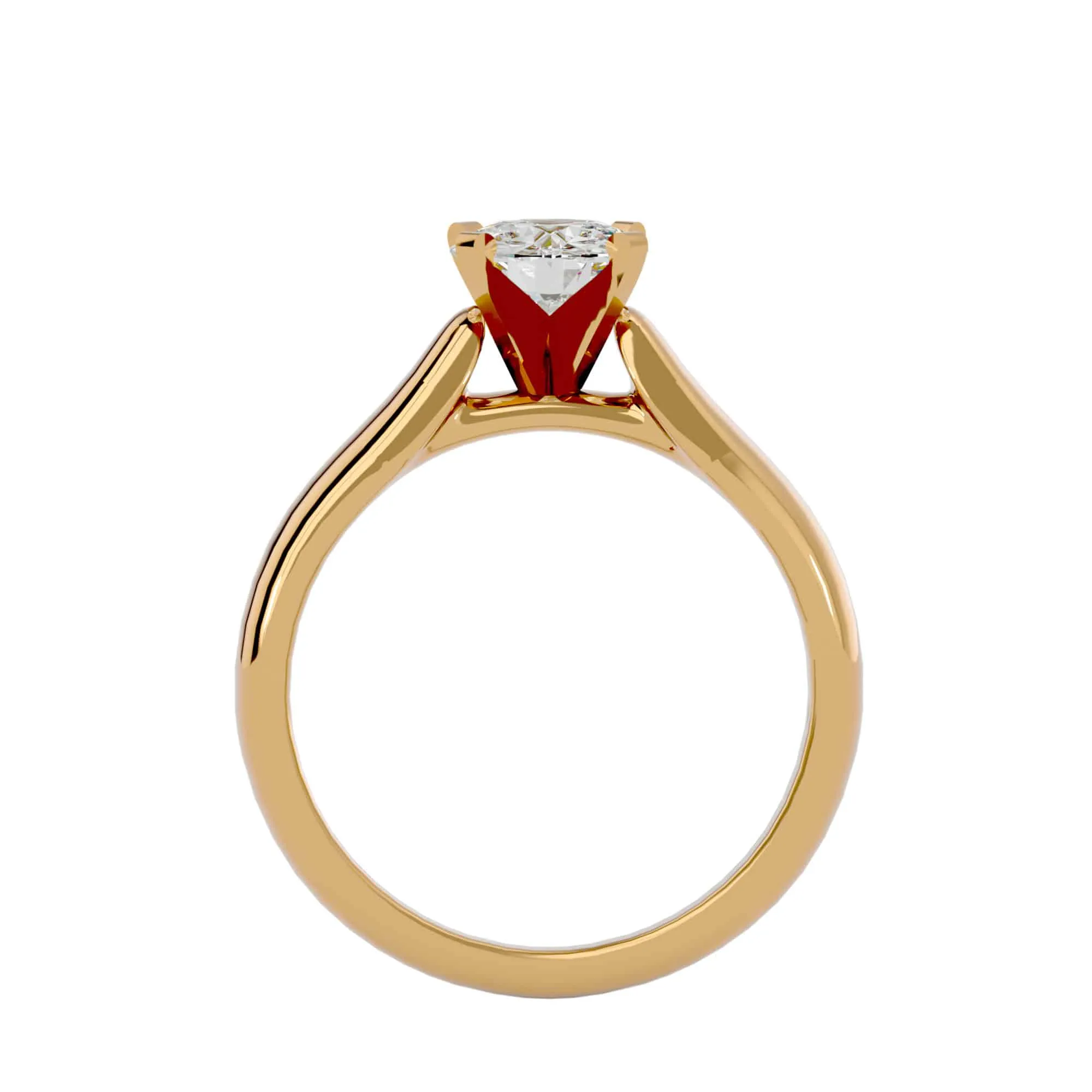 0.53ct Classic Tapered Thick Band Engagement Ring
