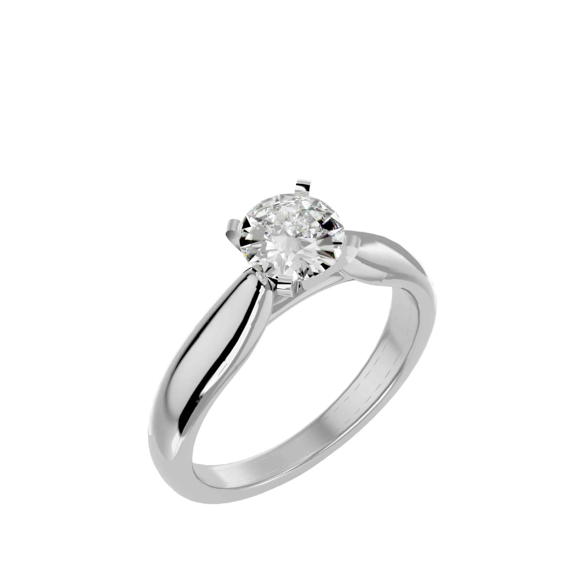0.53ct Classic Tapered Thick Band Engagement Ring
