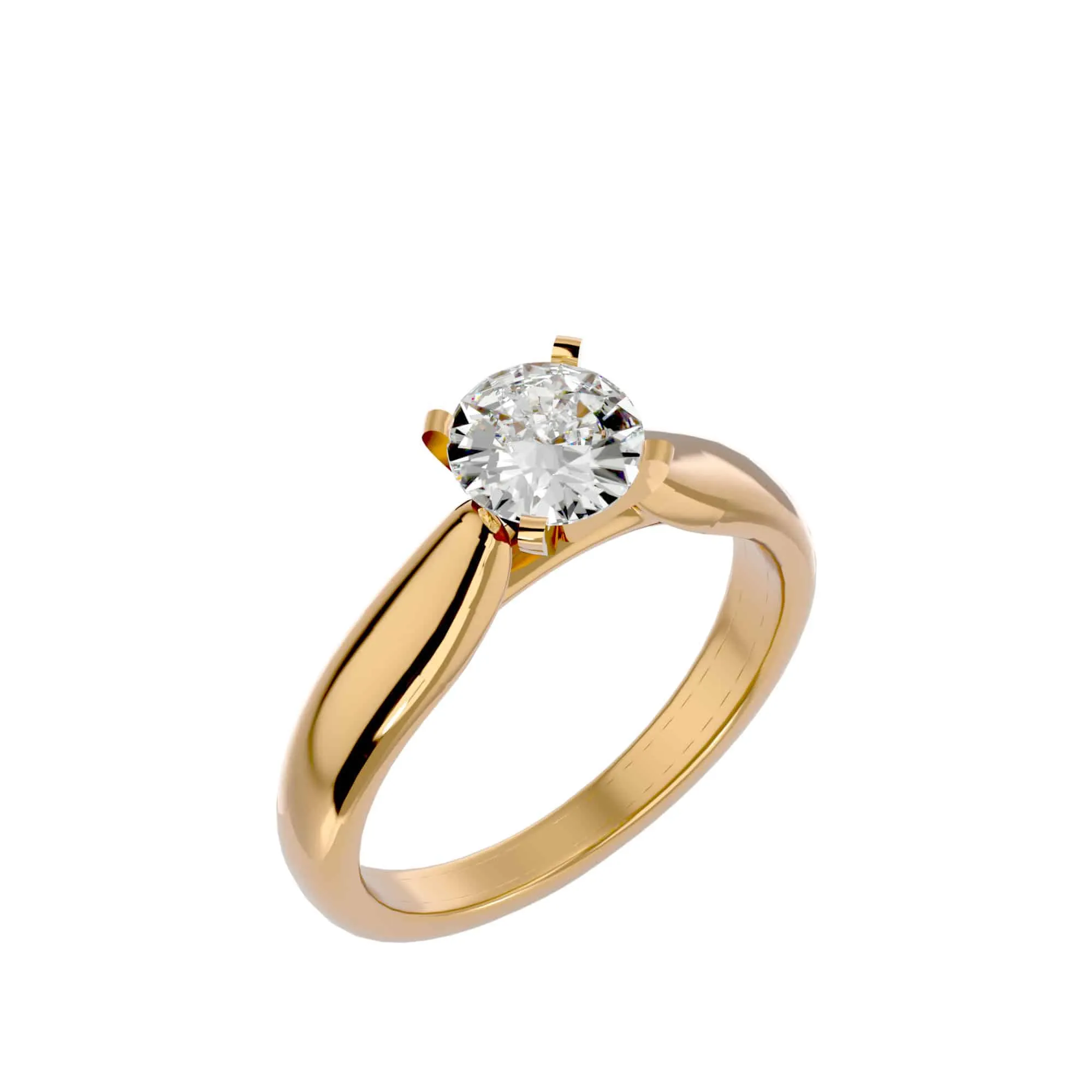 0.53ct Classic Tapered Thick Band Engagement Ring