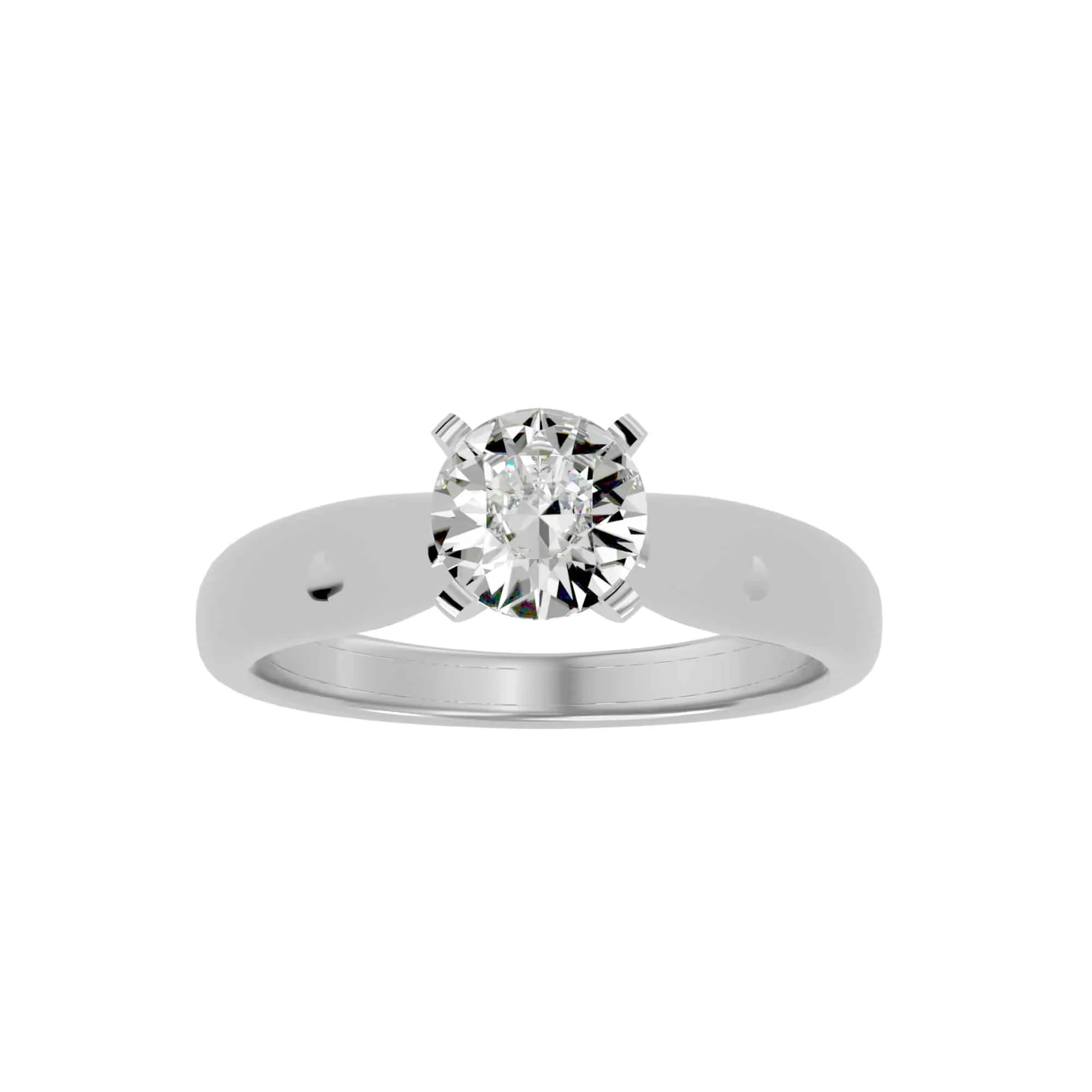 0.53ct Classic Tapered Thick Band Engagement Ring