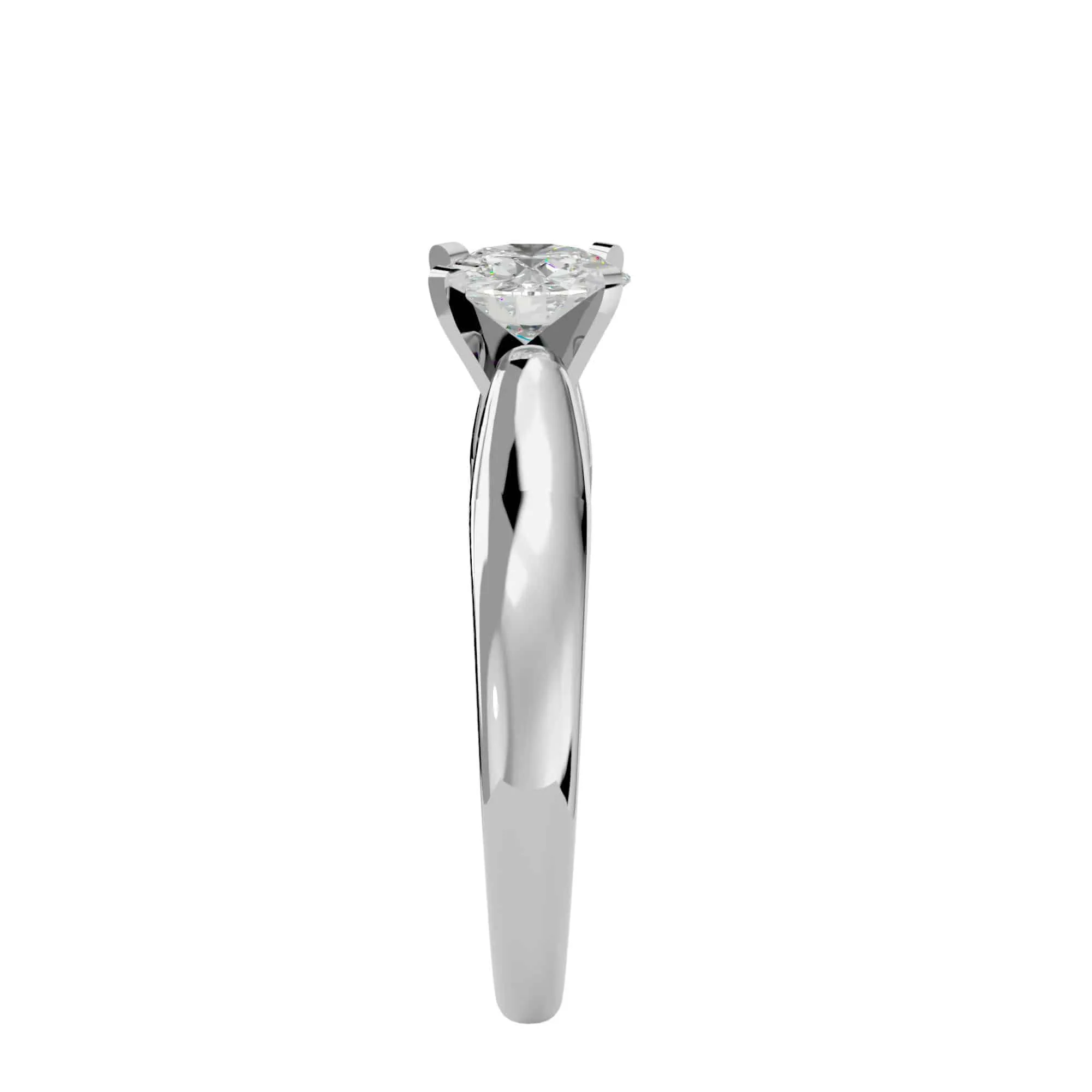 0.53ct Classic Tapered Thick Band Engagement Ring
