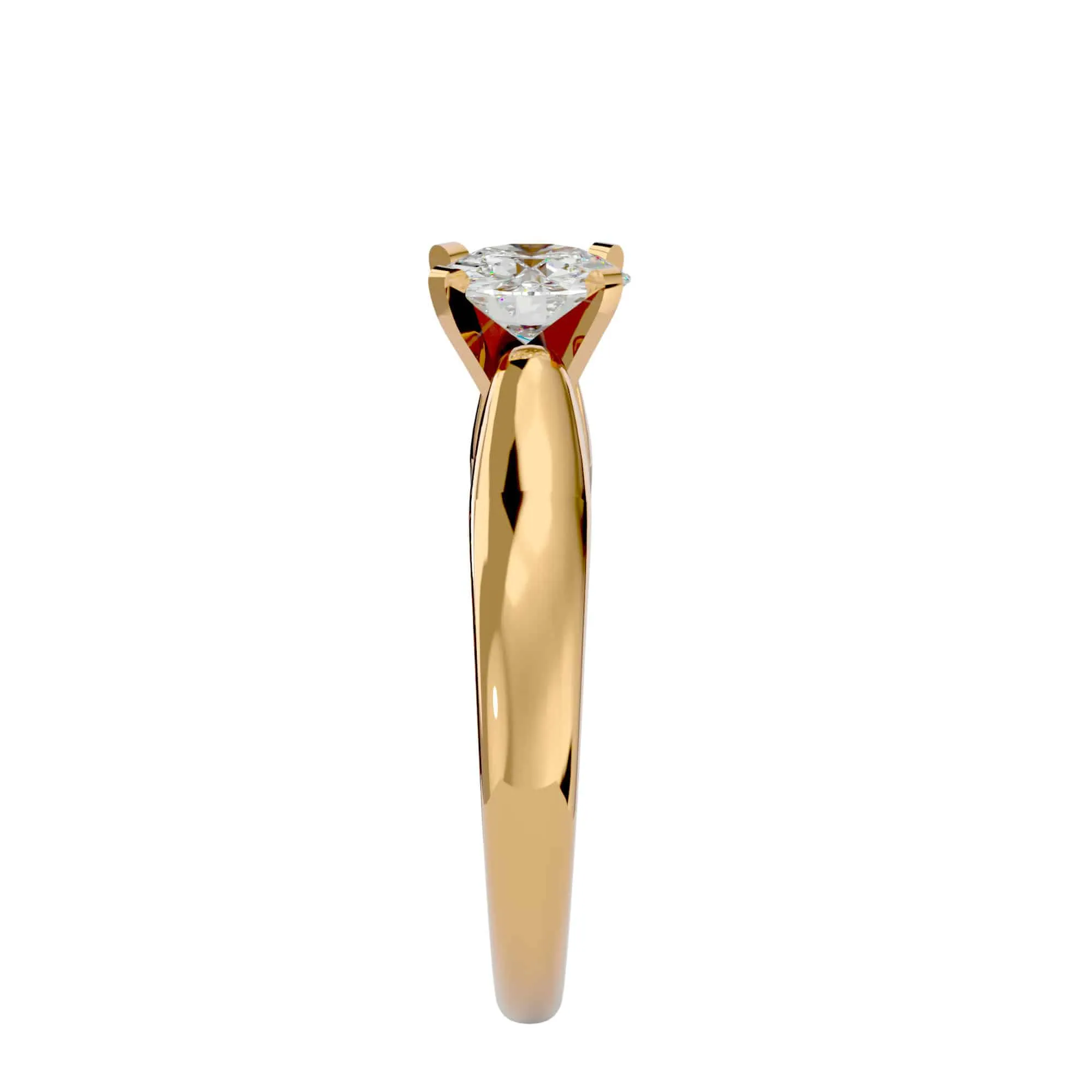0.53ct Classic Tapered Thick Band Engagement Ring
