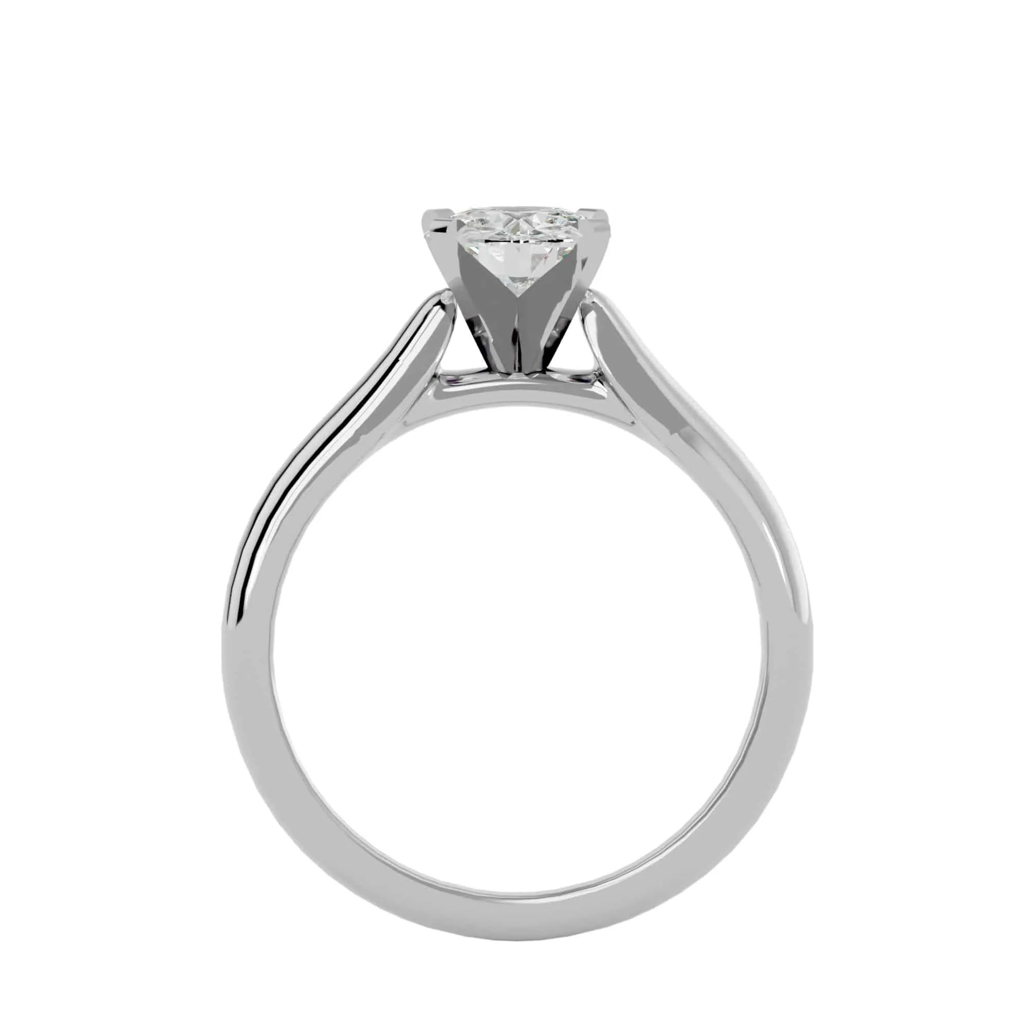 0.53ct Classic Tapered Thick Band Engagement Ring