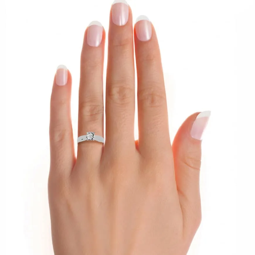 0.53ct Classic Tapered Thick Band Engagement Ring