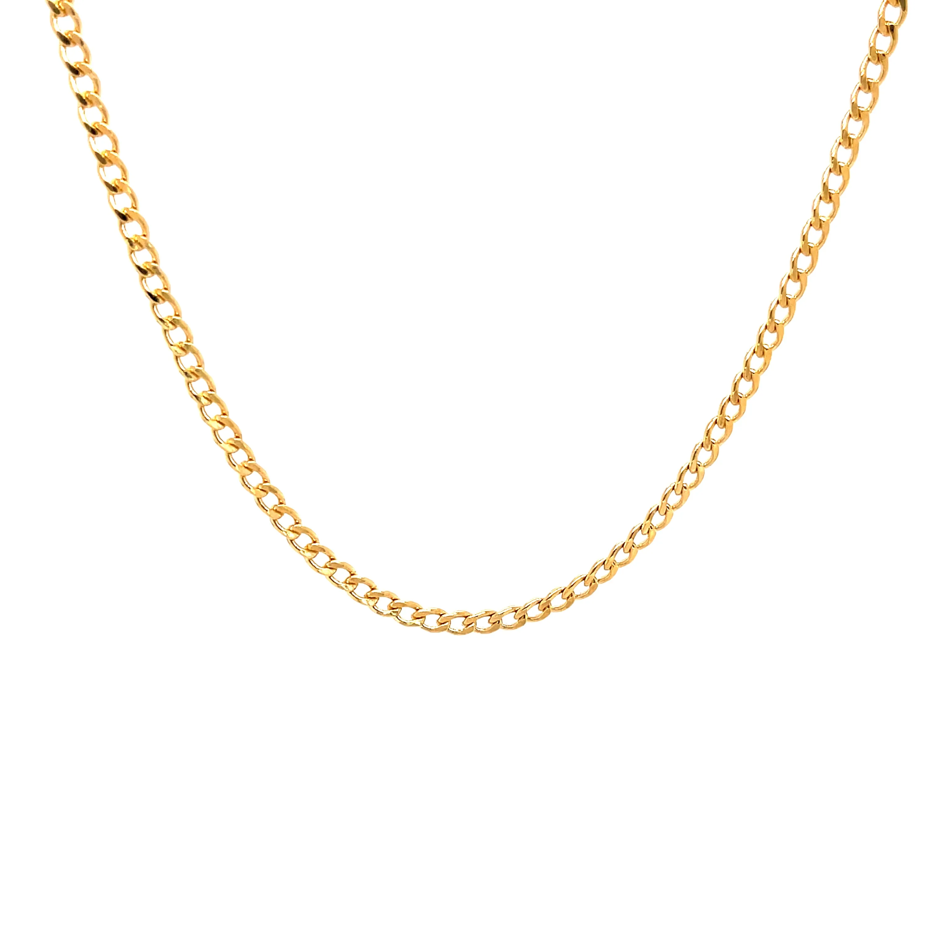 18 inch Cuban chain Necklace 3mm curb link 14k Gold filled