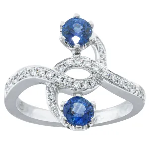 18ct White Gold .92ct Sapphire & Diamond Ring
