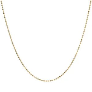 22K Multi Tone Gold Bead Ball Chain Necklace