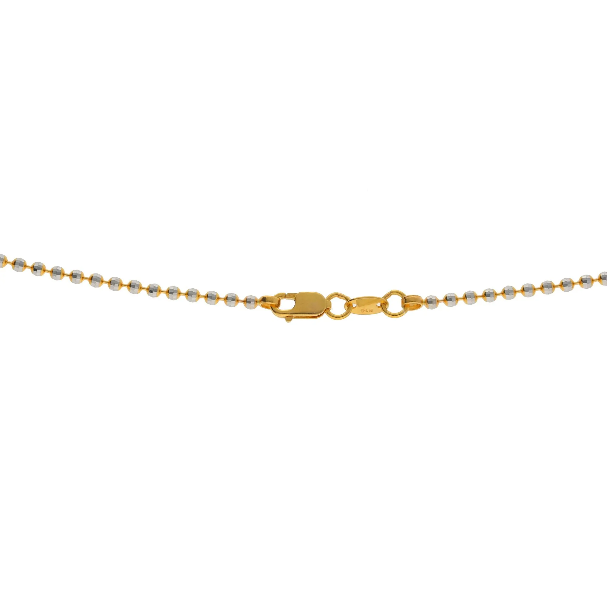 22K Multi Tone Gold Bead Ball Chain Necklace