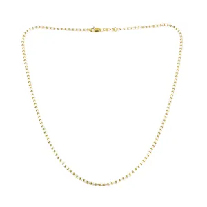 22K Multi Tone Gold Chain W/ Clustered Beaded Strand