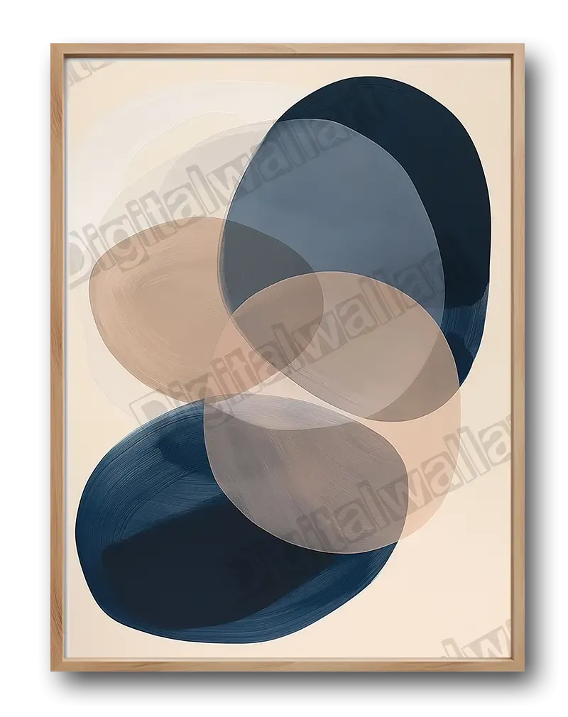 Abstract Blue Beige Poster