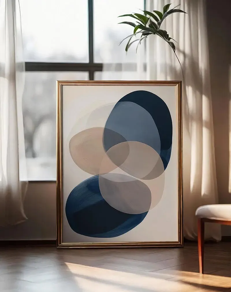 Abstract Blue Beige Poster