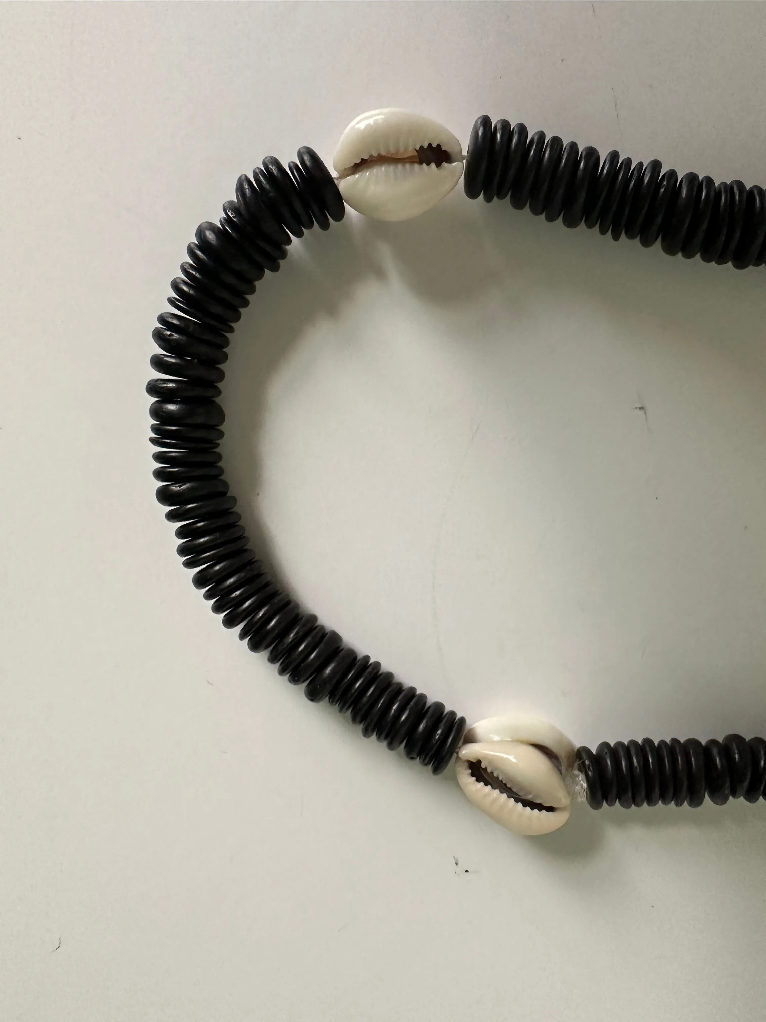 African Cowrie Shell Necklace with Coconut Beads