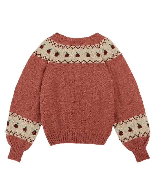 APPLES NECKLACE CARDIGAN - AA010 - ROSE