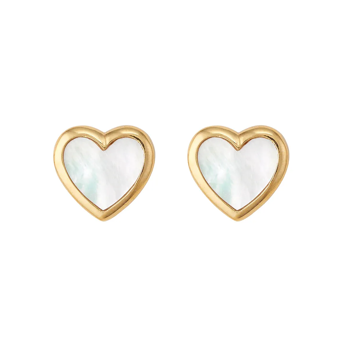 ASHA Heart Studs, Mother of Pearl