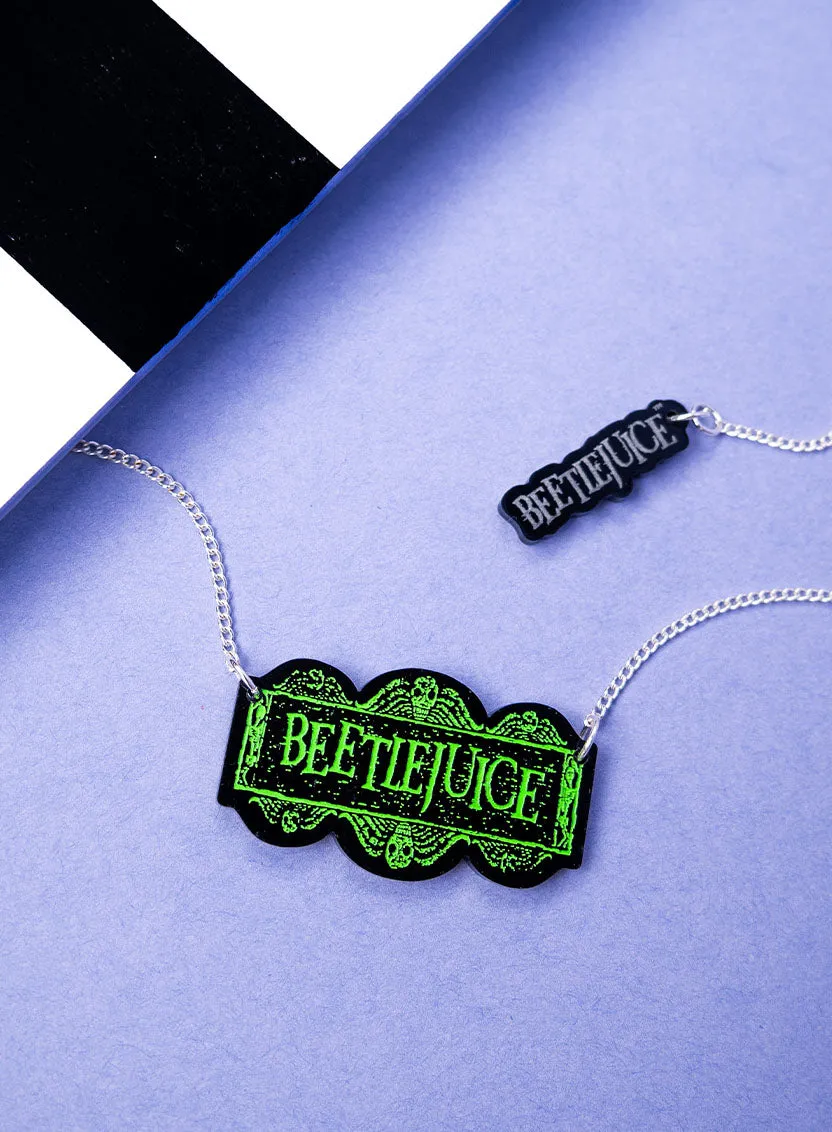 Beetlejuice Logo Necklace - Green