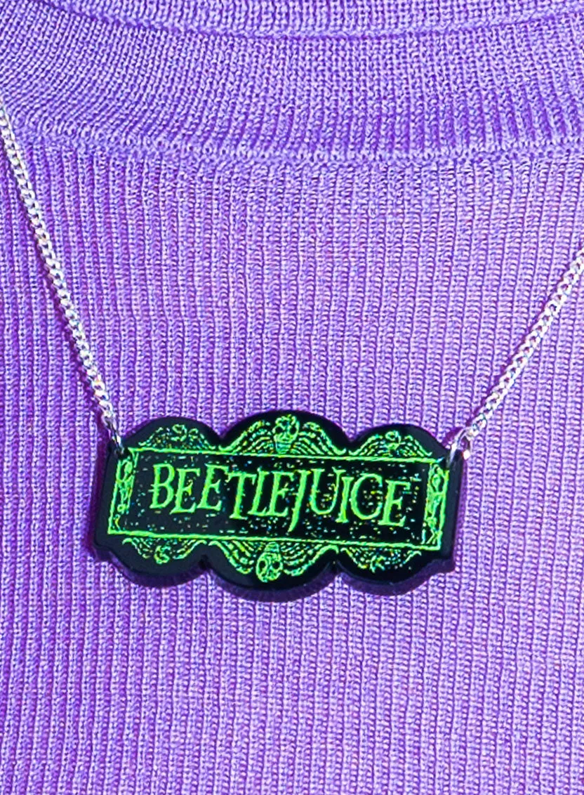 Beetlejuice Logo Necklace - Green