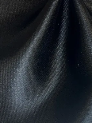 Black Polyester Satin - Ascot