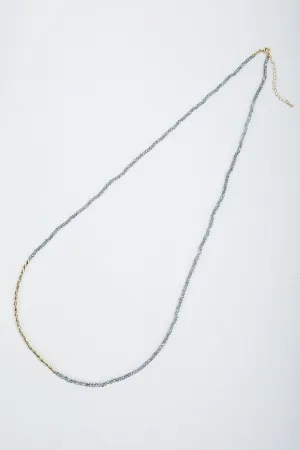 Blue Beaded Long Necklace
