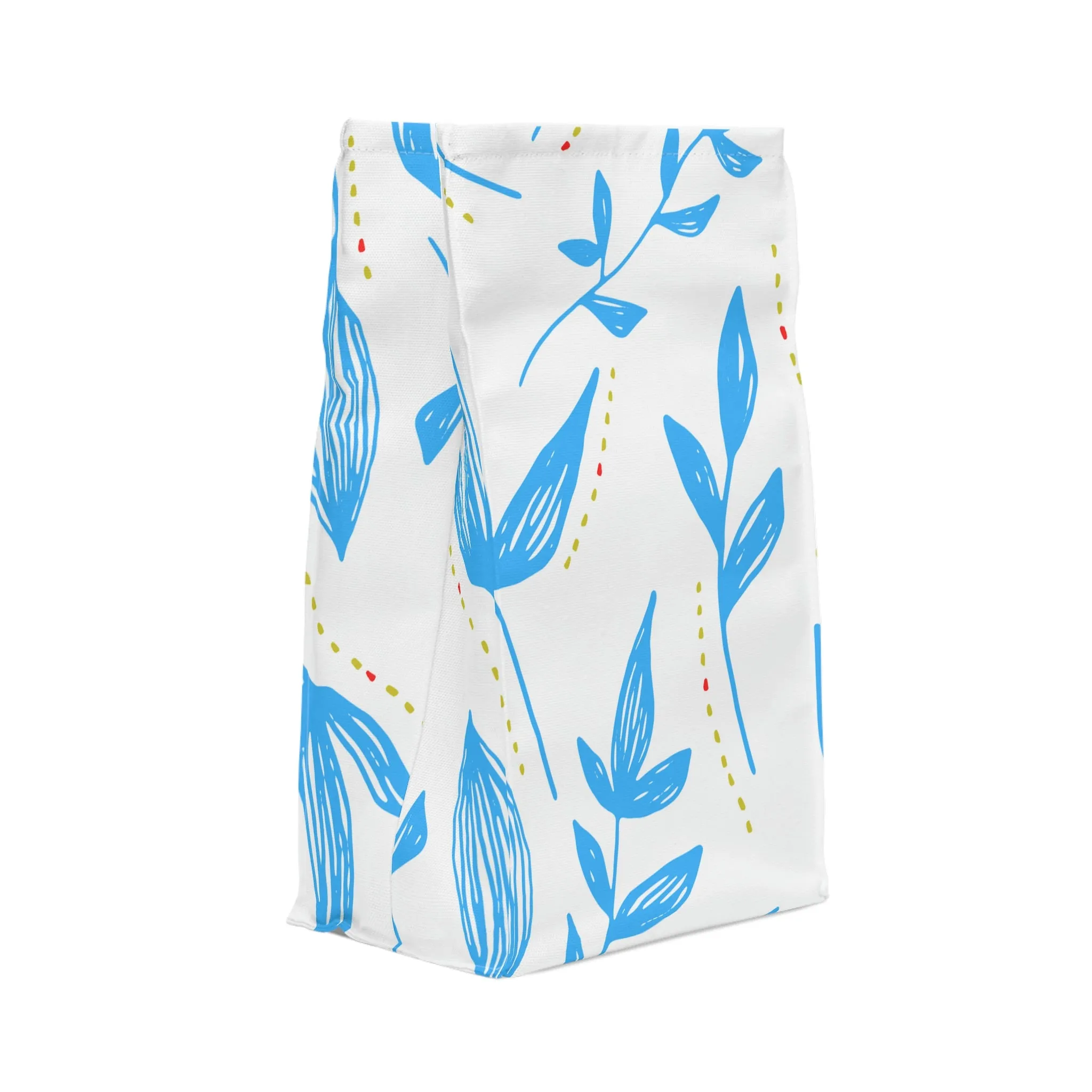 blue floral Polyester Lunch Bag