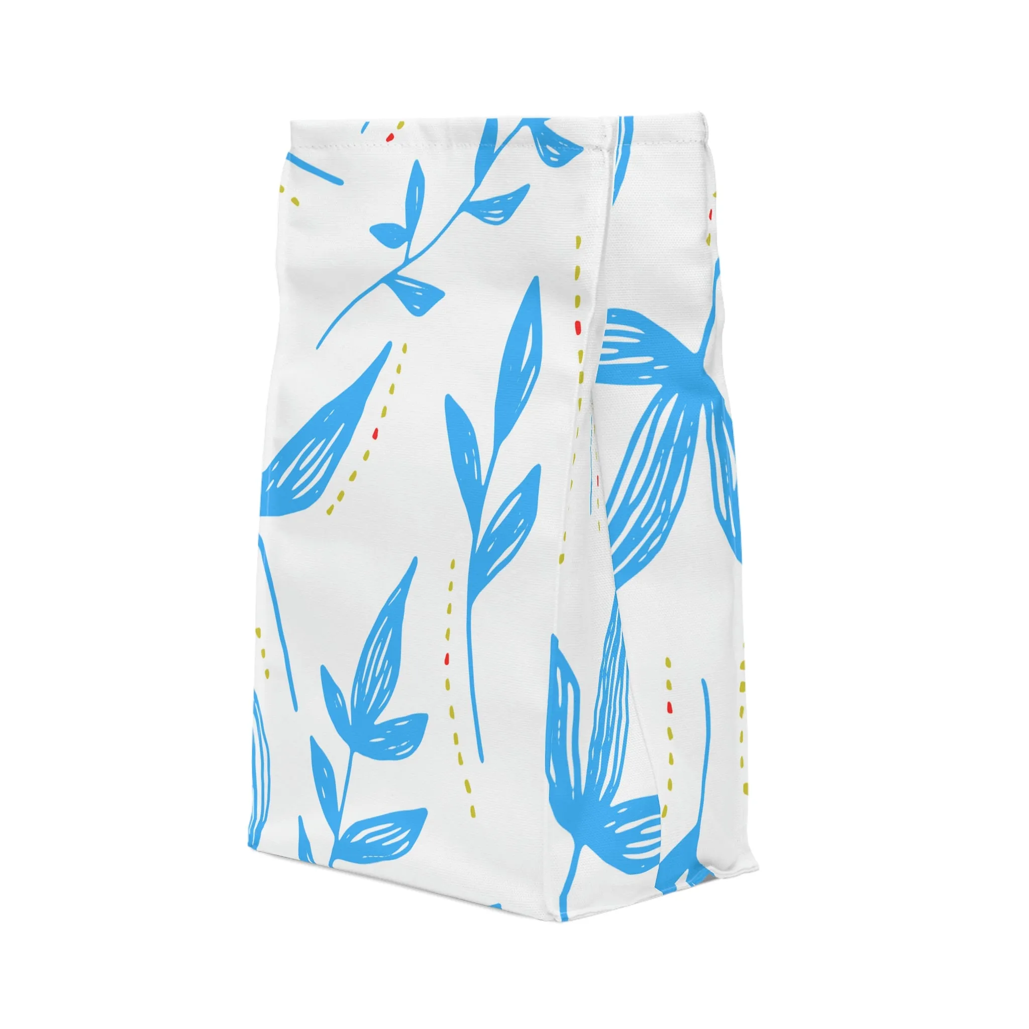blue floral Polyester Lunch Bag
