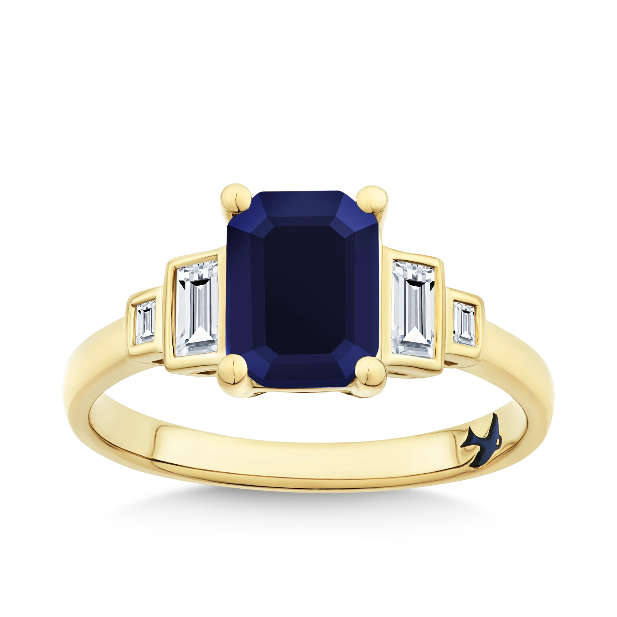 Bluebird™ Sapphire & 2.40ct TW Diamond Ring in 9ct Yellow Gold