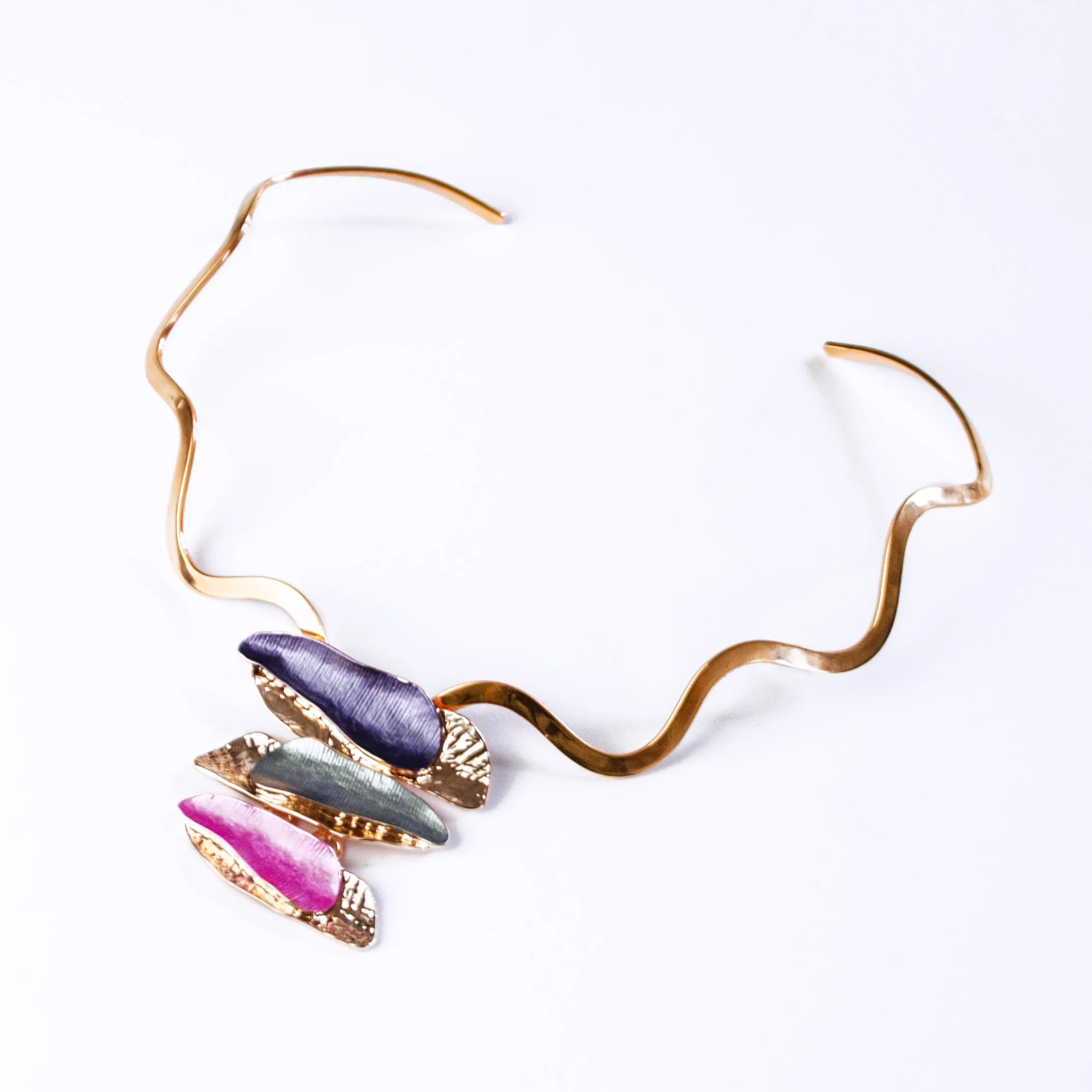 Boho Style Triple Barrette Necklace & Earrings Set