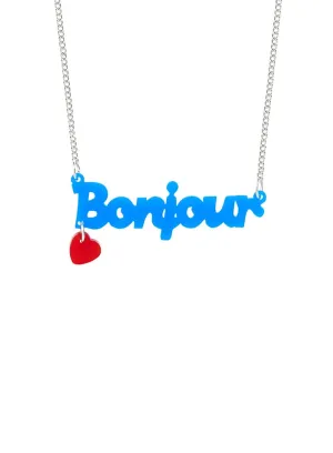 Bonjour Necklace - Recycled Blue