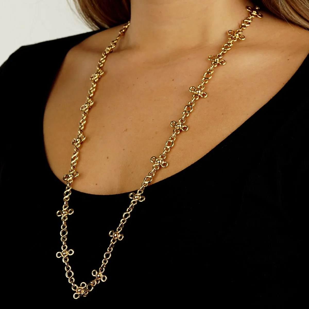 Chanel Gemstone 18k Yellow Gold Sautoir Necklace