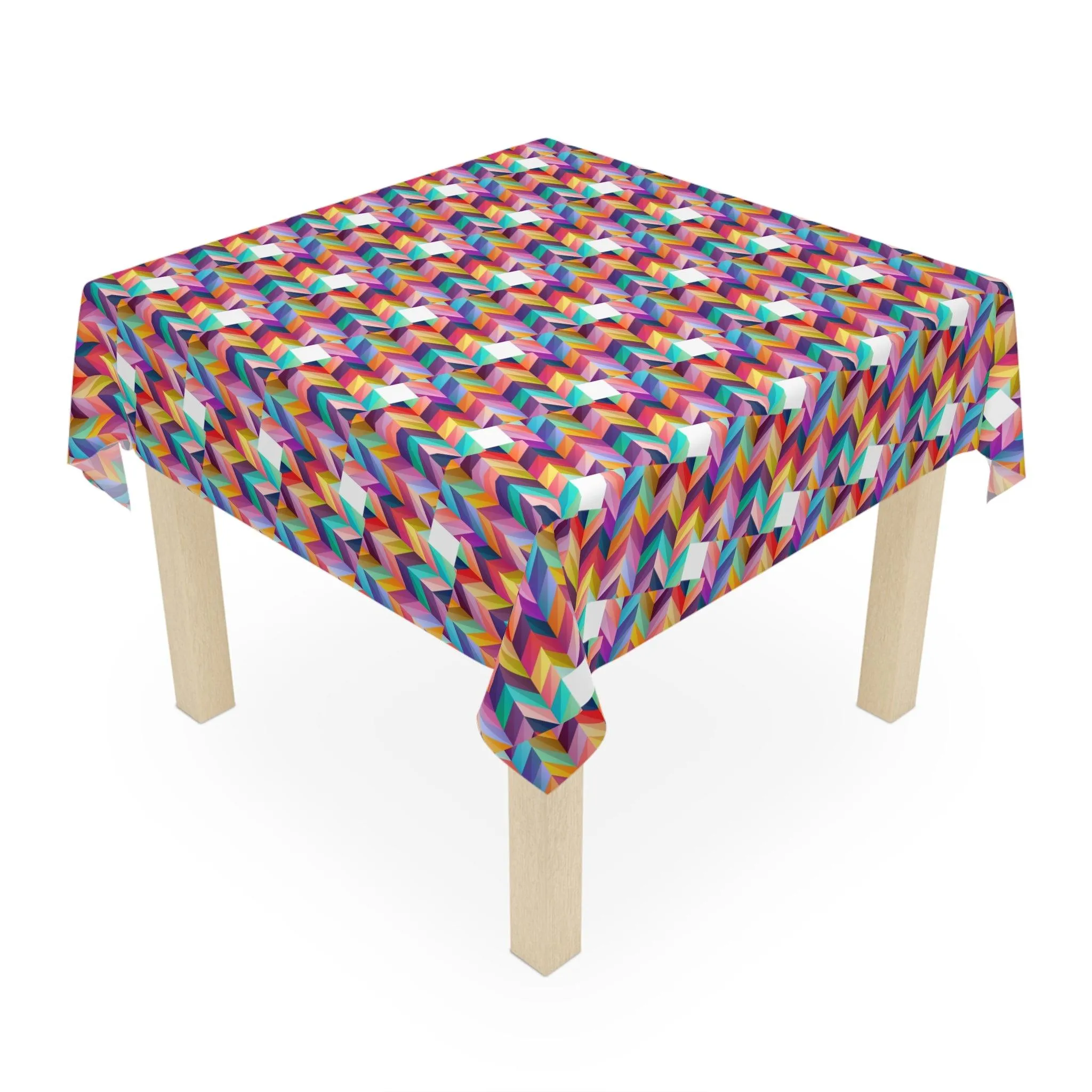 Colorful Custom Square Tablecloth | Elegant 55.1" x 55.1" Polyester Table Cover