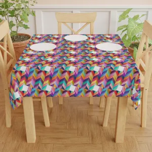 Colorful Custom Square Tablecloth | Elegant 55.1" x 55.1" Polyester Table Cover