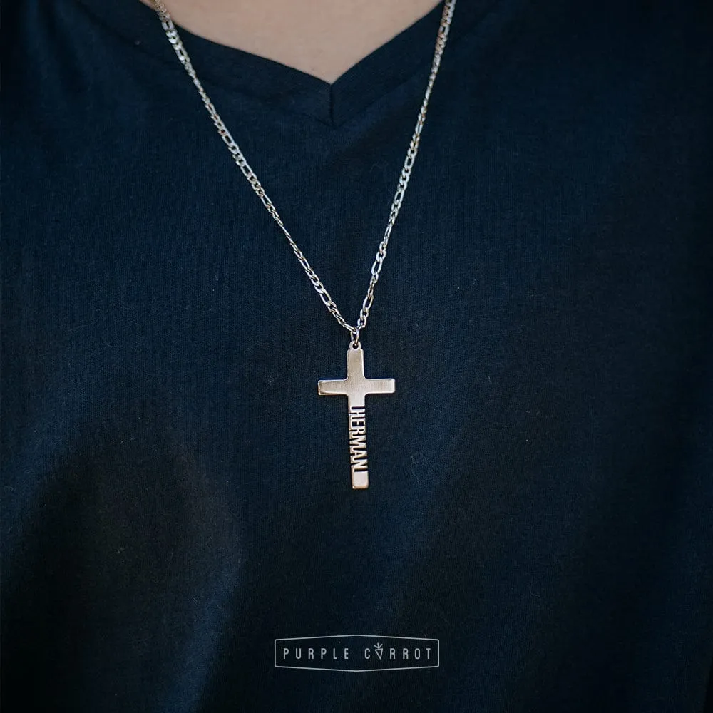 Custom Cross Cutout Name Necklace