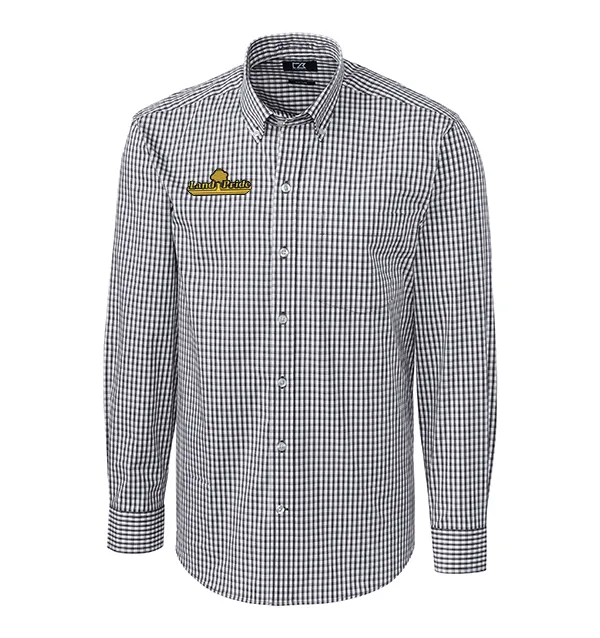 Cutter & Buck Easy Care Stretch Gingham Mens Big and Tall Long Sleeve Dress Shirt