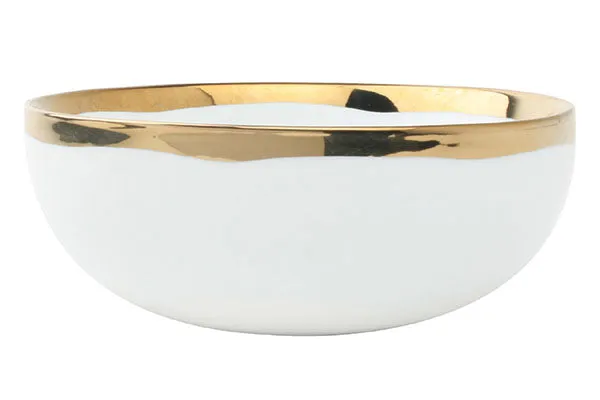 Dauville Gold Metallic Porcelain 3 Piece Dinnerware Set, Service For 1