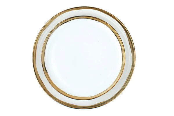 Dauville Gold Metallic Porcelain 3 Piece Dinnerware Set, Service For 1