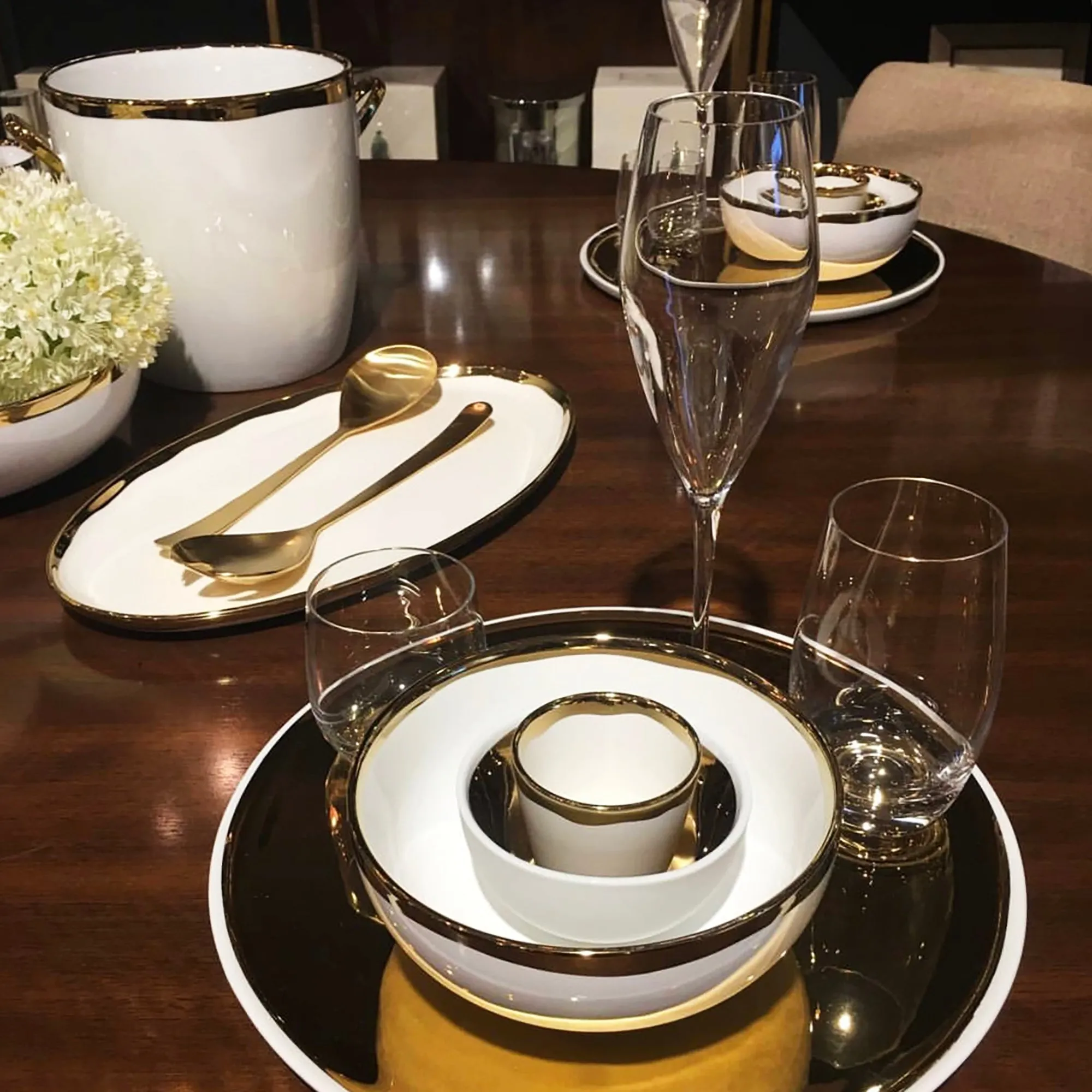 Dauville Gold Metallic Porcelain Charger Plate