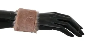 Dolce & Gabbana Elegant Beige Fur Cuff Bracelet