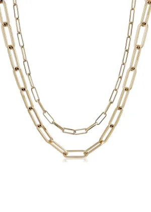 Eklexic Double Elongated & Large Elongated Link Chain Necklace
