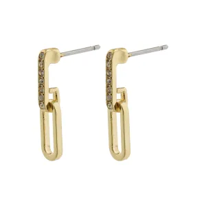 ELISE oval link crystal earrings gold-plated