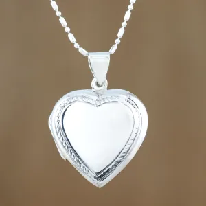 Enduring Romance Handcrafted Sterling Silver Heart Locket Necklace