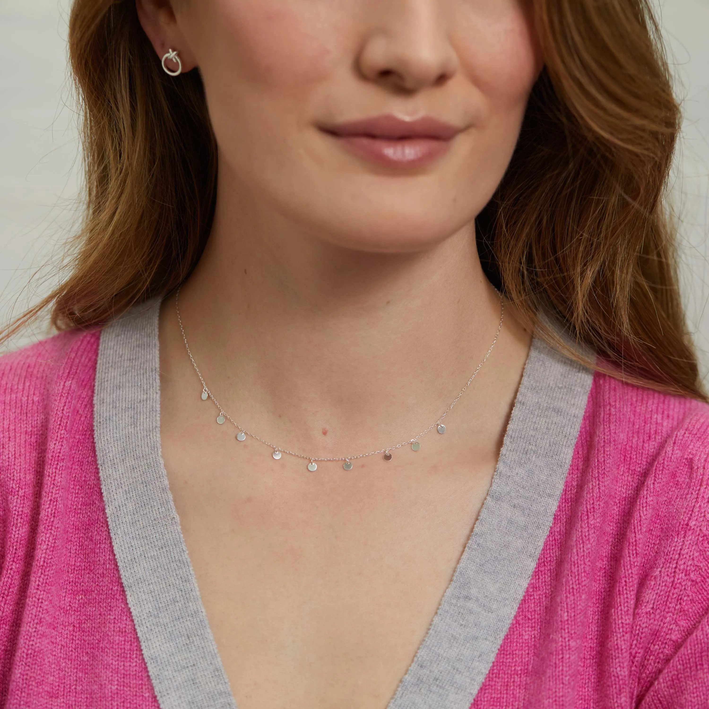 Frascati Sterling Silver Multi Disc Necklace