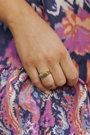 Gold Metallic Oval Band Ring - DOORBUSTER