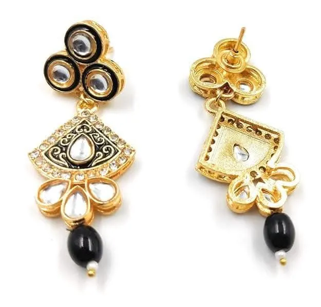 Handmade ad meenakari kundan chokar black color jewellery set