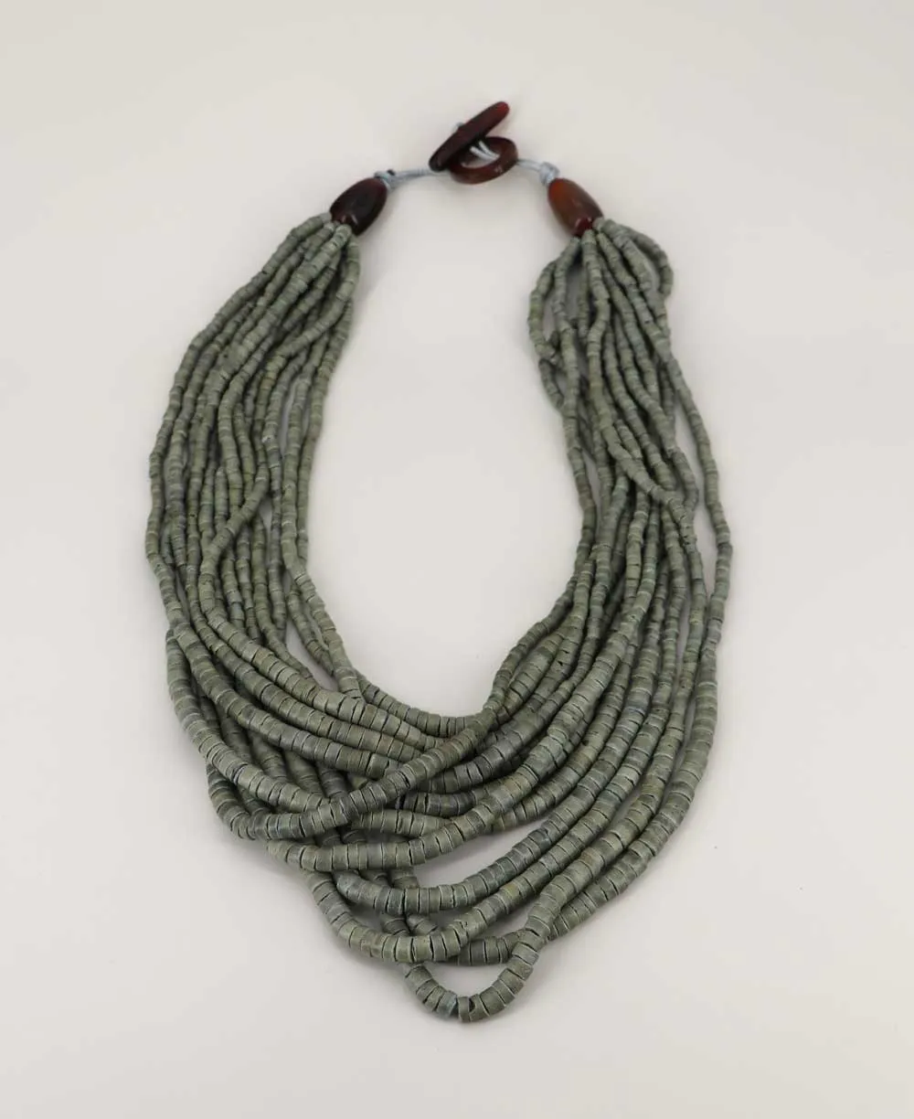 Layered Coconut Bead Necklace in Neutral Tones