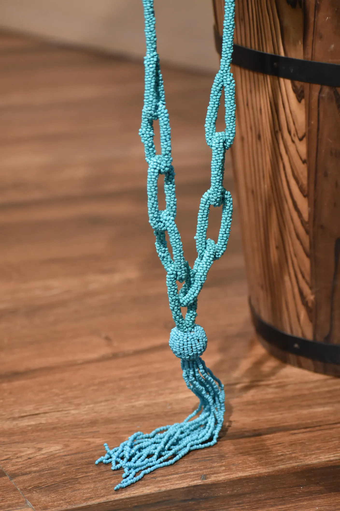 Long Turquoise Beaded Necklace