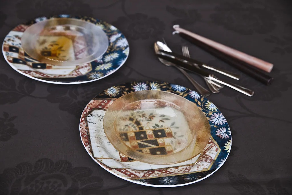 MARGHERITE - Printed Handmade Glass dinner plate