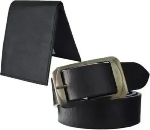 Men's Multi Synthetic Leather Belt and Wallet Combo