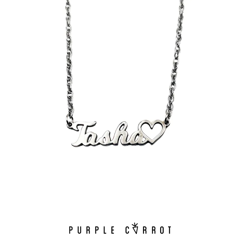 Milkshake Font Cutout Name Necklace