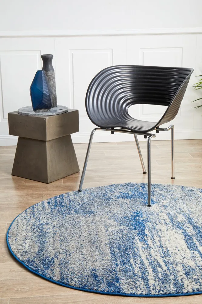 Mirage 355 Round Rug (Blue) by Rug Culture