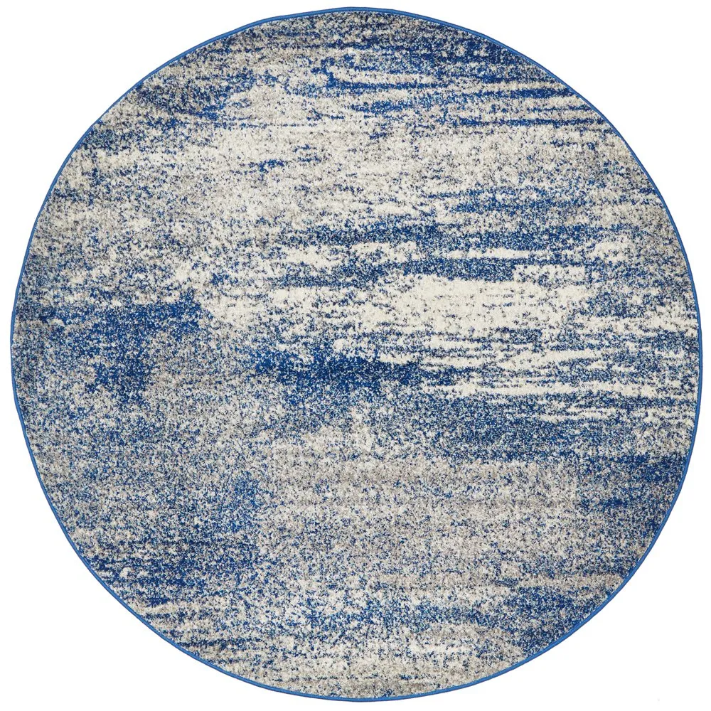 Mirage 355 Round Rug (Blue) by Rug Culture