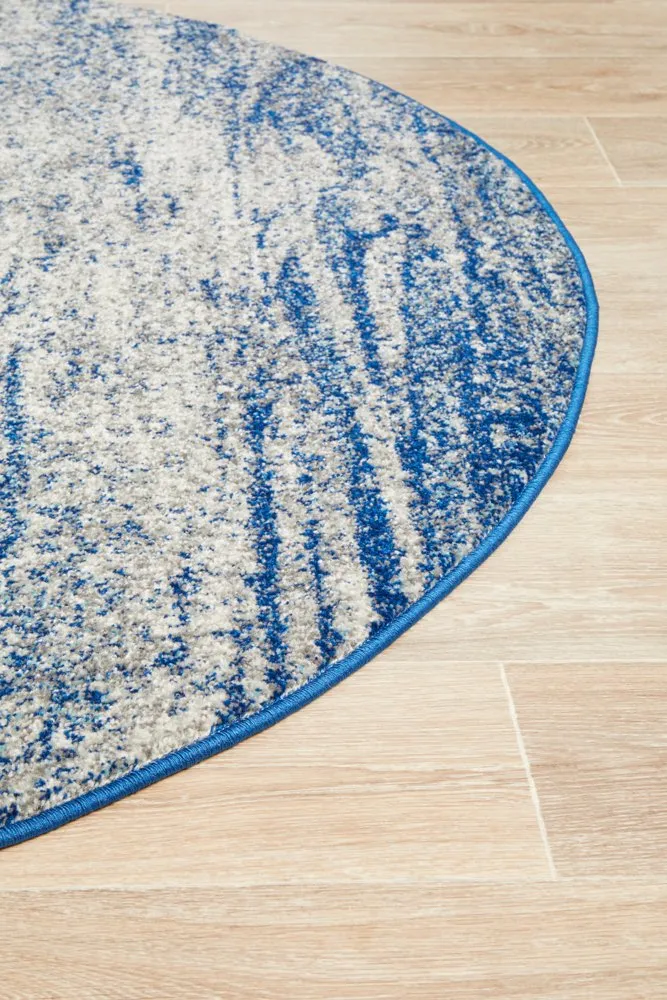 Mirage 355 Round Rug (Blue) by Rug Culture